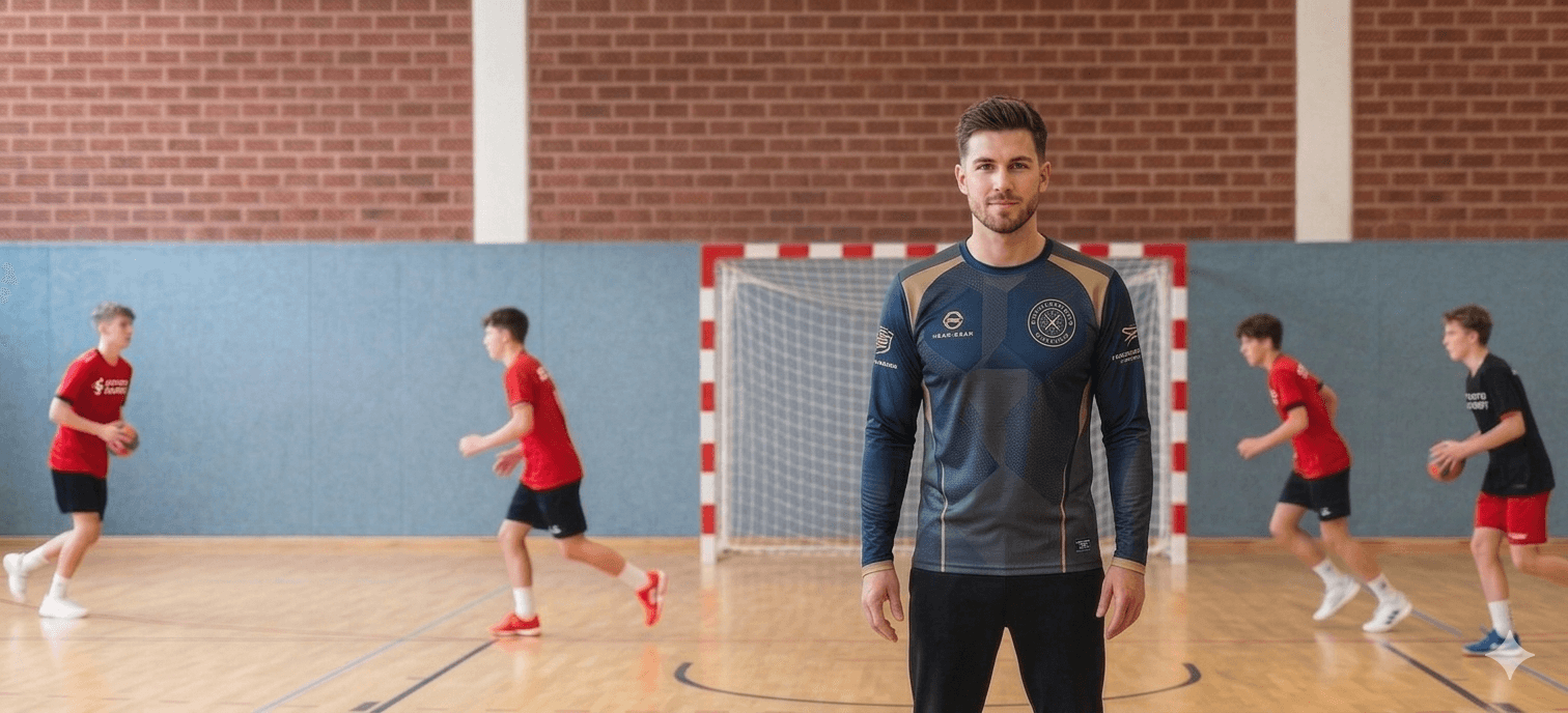 Handballtrainer in der Halle